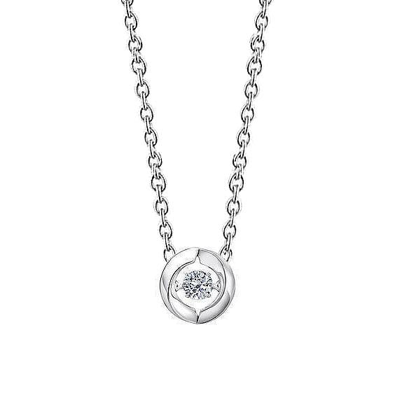 Véritable Diamant Solitaire Femme Collier Pendentif 0.50 Carat Or Blanc 14K