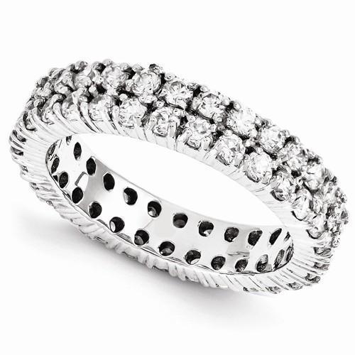 Véritable Diamond Eternity Band Double Rangée 2.80 Carats Femme Bijoux Neuf
