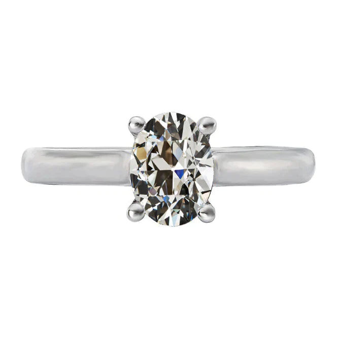 Véritable Réel Diamant Bague Solitaire 4 Carats Taille Ovale