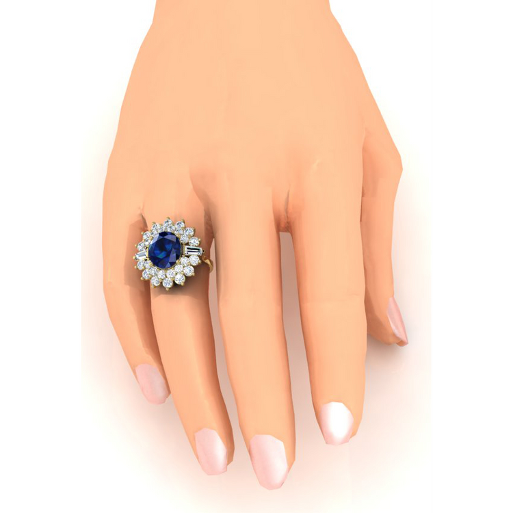 Véritable-Saphir-Diamant-Bague-Cocktail