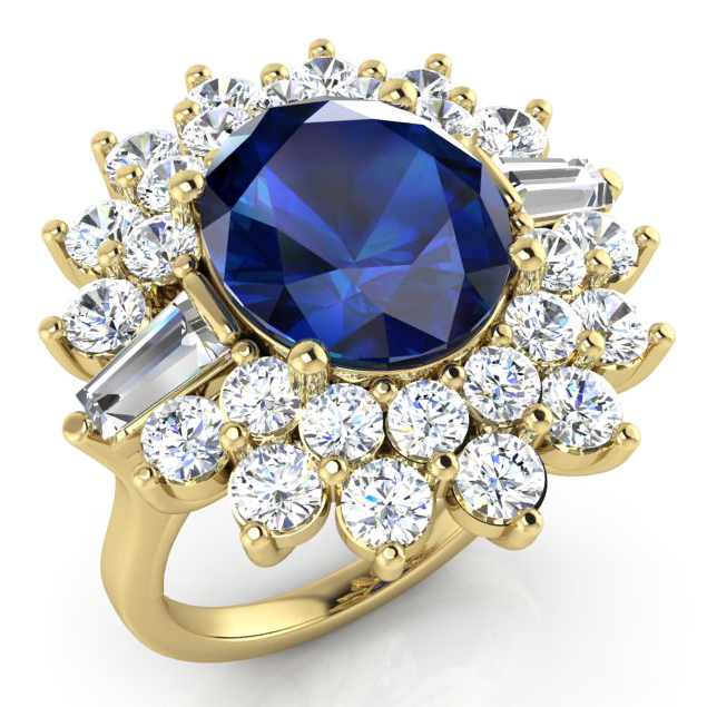 Véritable-Saphir-Diamant-Bague-Cocktail