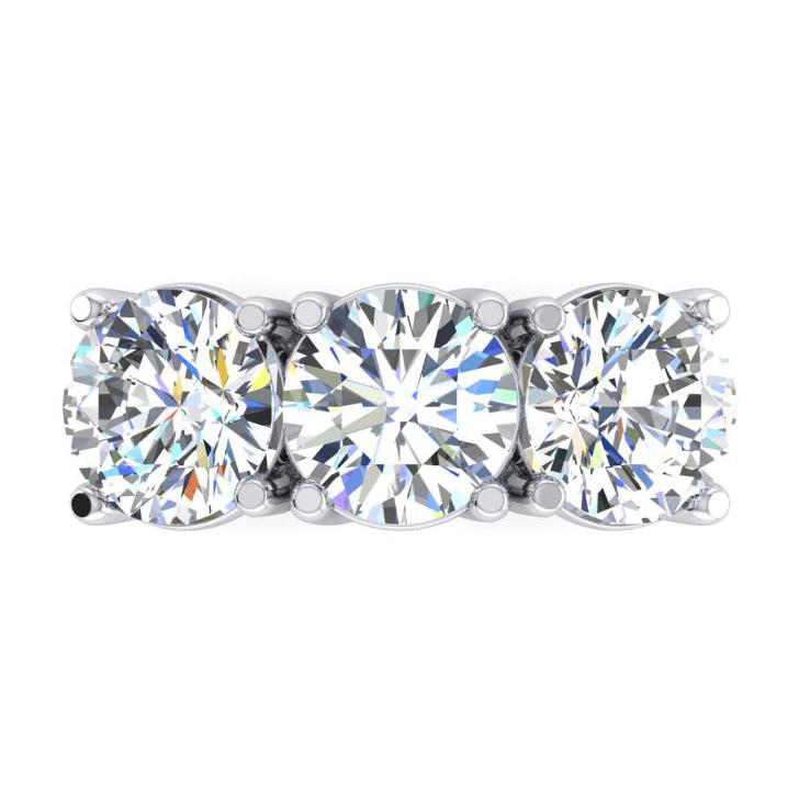 Véritables Bande de Diamants Taille Ronde Or Blanc