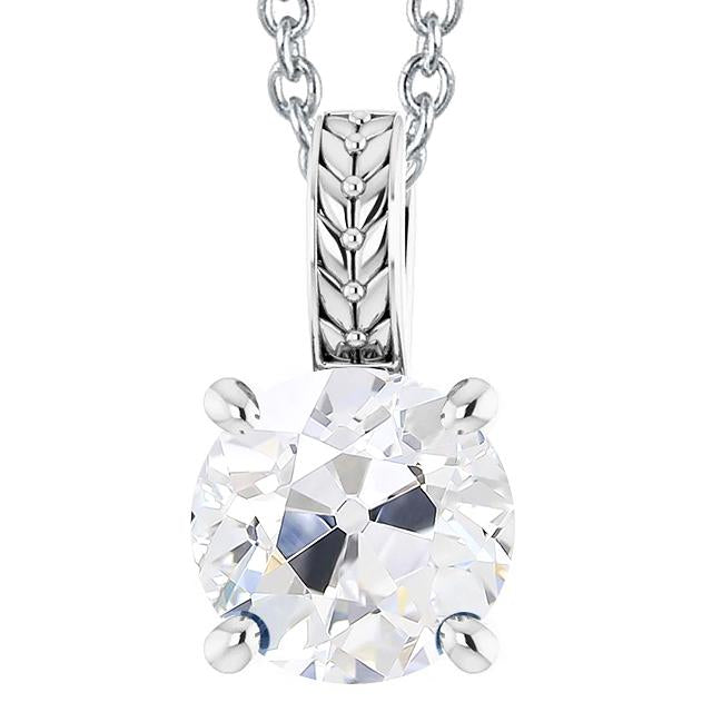 Vieux Mineur Naturel Diamond Pendentif 5 Carats Slide Style Vintage 4 Broches Ensemble