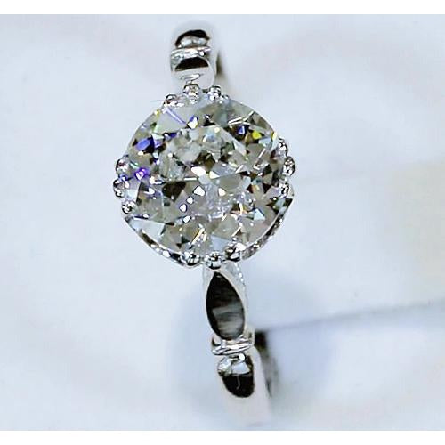 Vieux mineur Solitaire Réel Diamond Ring Engagement 2.50 Carats Bijoux 14K