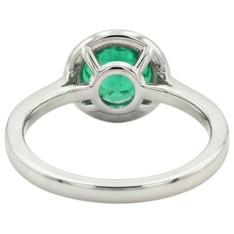 Bague avec Gemme Or 14K Bicolore avec Émeraude – vue arrière