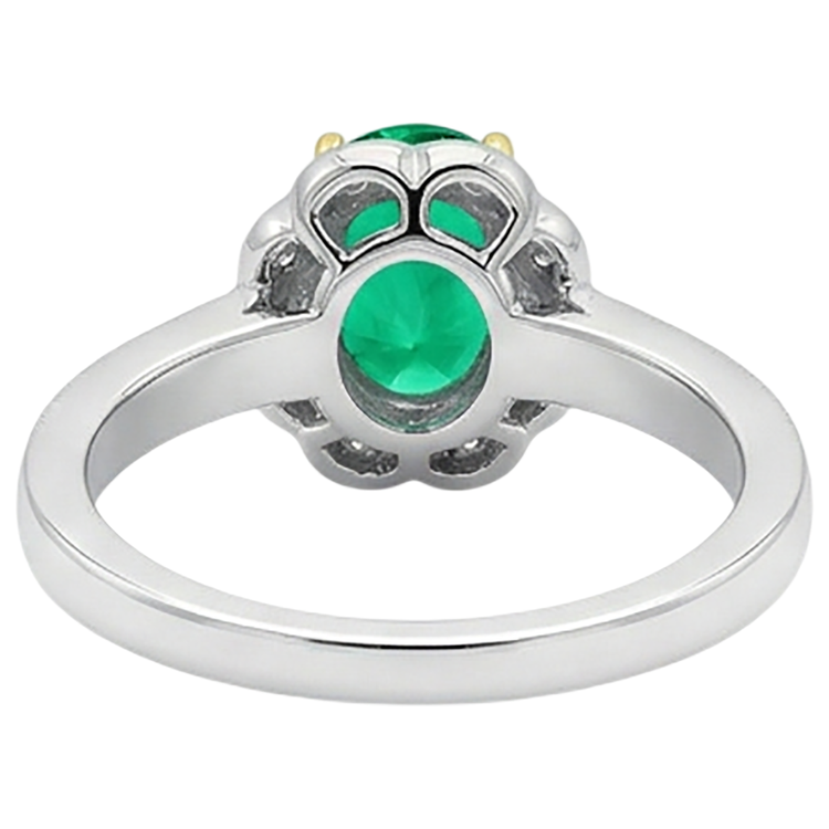 Émeraude Bague avec Gemme – vue arrière