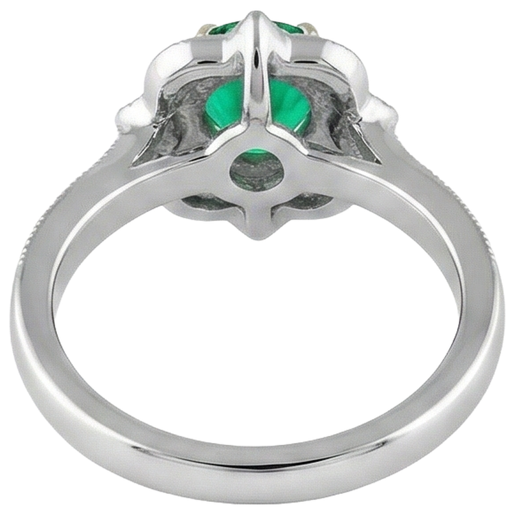 Émeraude Colombienne Bague avec Gemme 1,50 carats Or 14K Bicolore – vue de profil