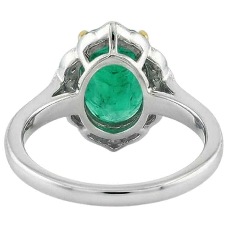 Étincelant Émeraude Colombienne Bague Pierre de Couleur 2 carats – vue alternative