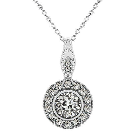 Diamant Fin Halo 2 carats Or Blanc 14 Carats – vue principale