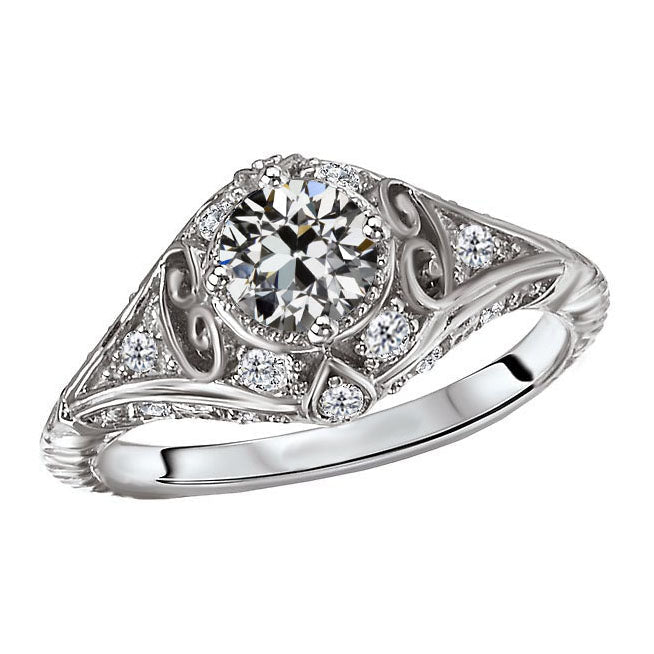 Diamant Bague de Demande 3-carats Or Blanc 14 Carats – vue principale