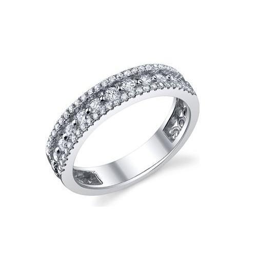 White Gold 14K Wedding Band 4 Carat Round Cut Réel Diamonds New