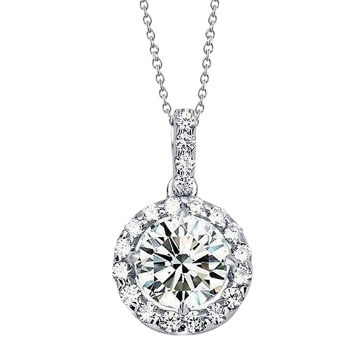 Diamant Pendentif Goutte 2,50-carats Or Blanc 14 Carats – vue principale