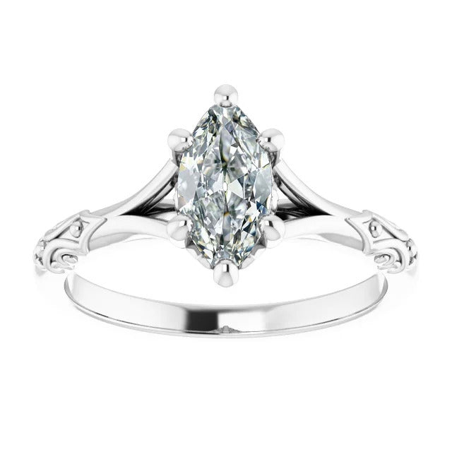 Brillant Solitaire de Fiançailles 1 carats Or 14K Blanc – vue principale