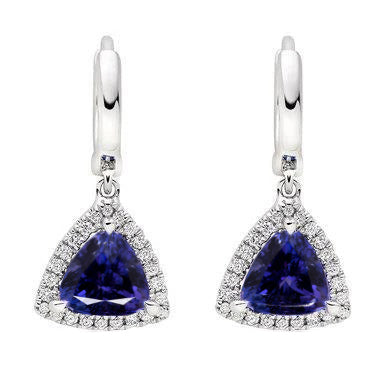 Tanzanite Violette Gemstone Earring 5,48-carats Or Blanc 14 Carats – vue principale