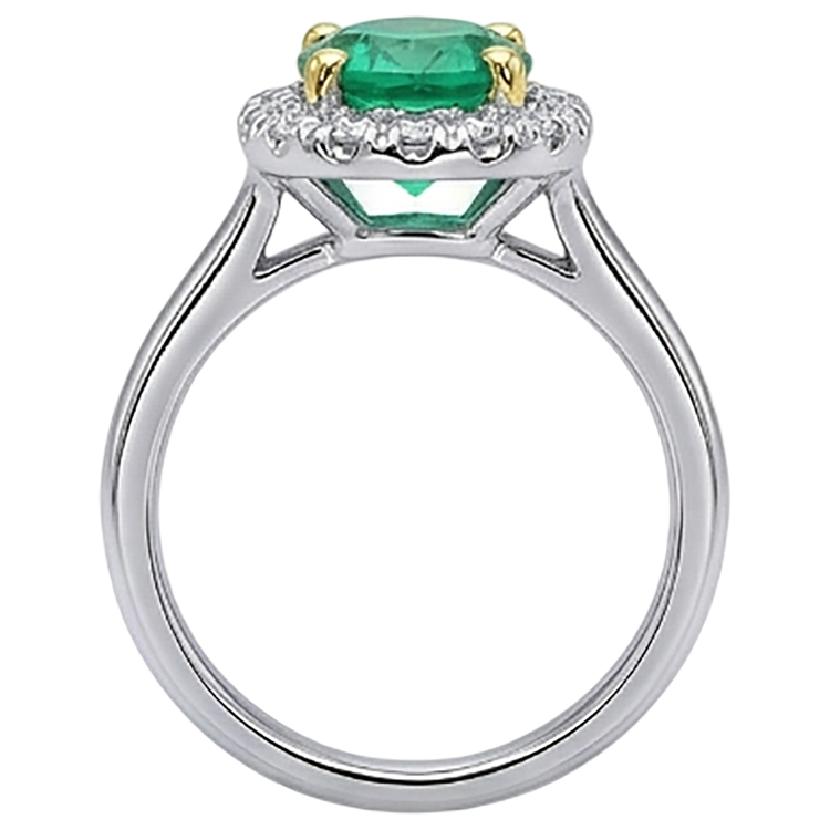 Fait à la main Émeraude Fine Bague Pierre de Couleur 2,50 carats – vue arrière
