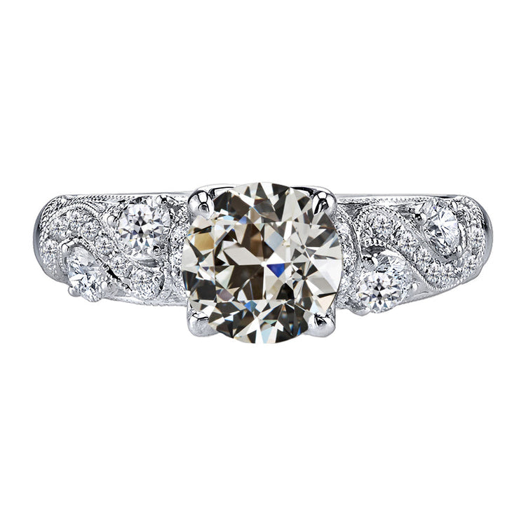 Diamant Bague de Fiançailles 2 carats Or Blanc 14 Carats – vue principale