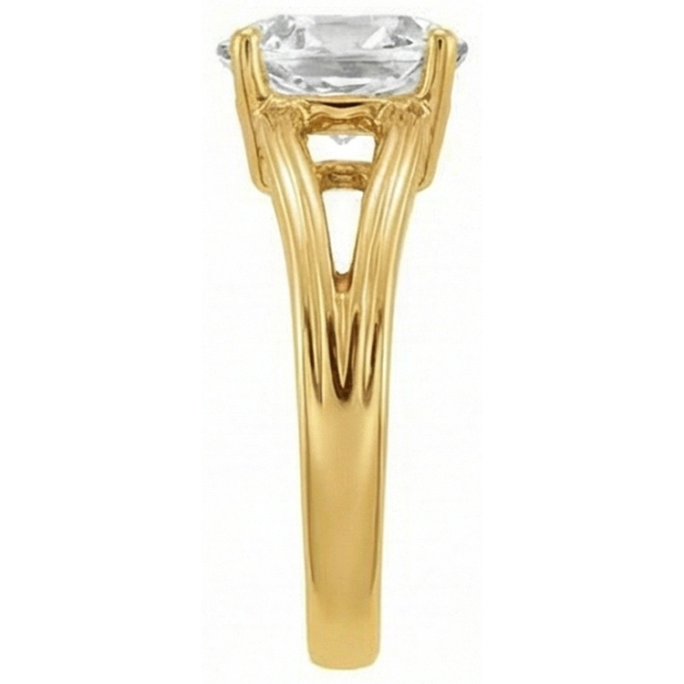 Taille Old Mine Diamant bague en Or Jaune 14 Carats – vue de profil