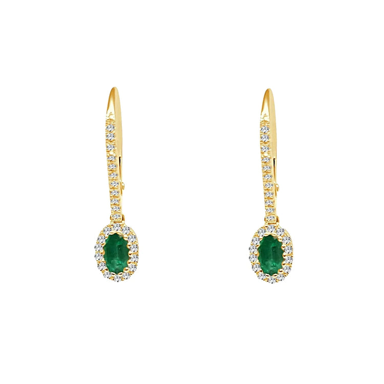 Émeraude Gemstone Earring 6,00-carats Or 14K Jaune – vue principale