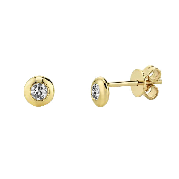 Coussin Antique Diamant bague en Or Jaune 14 Carats – vue principale