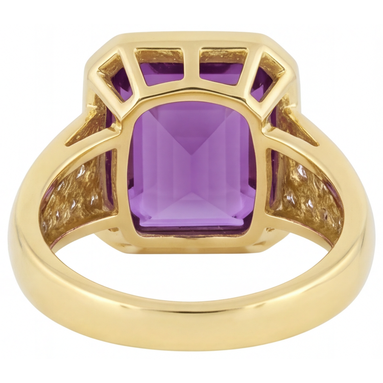 Améthyste Pourpre Bague avec Gemme – vue de dessus