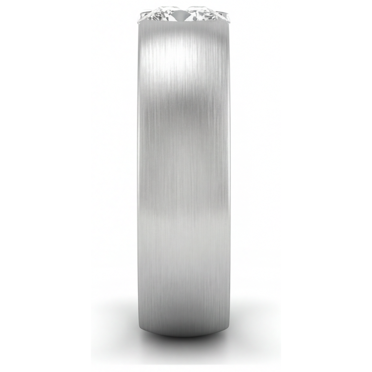 Brillant Bague pour Homme 1,50 carats Or Blanc 14 Carats – vue de profil