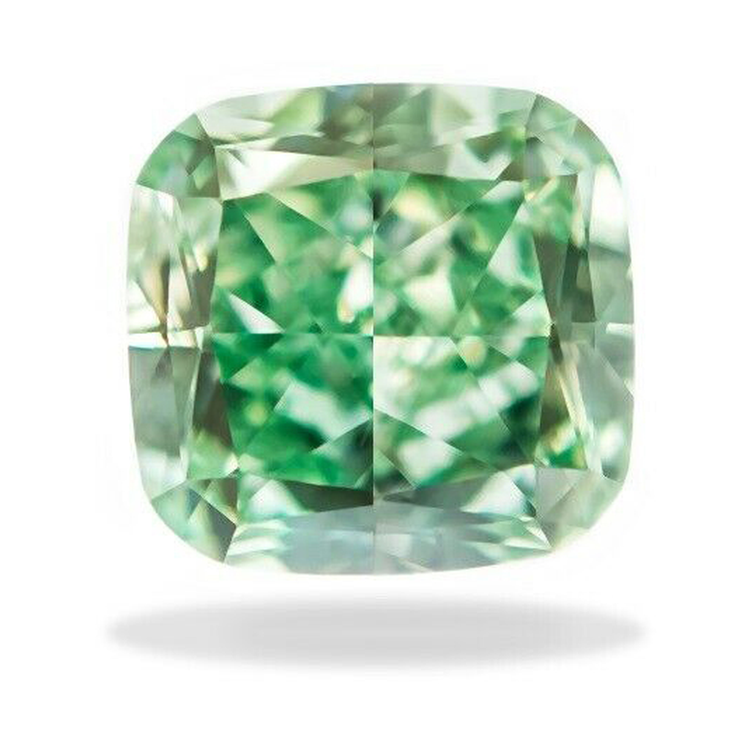 Diamant Naturel Vert Traité Taille Coussin Non Serti 2 Carats