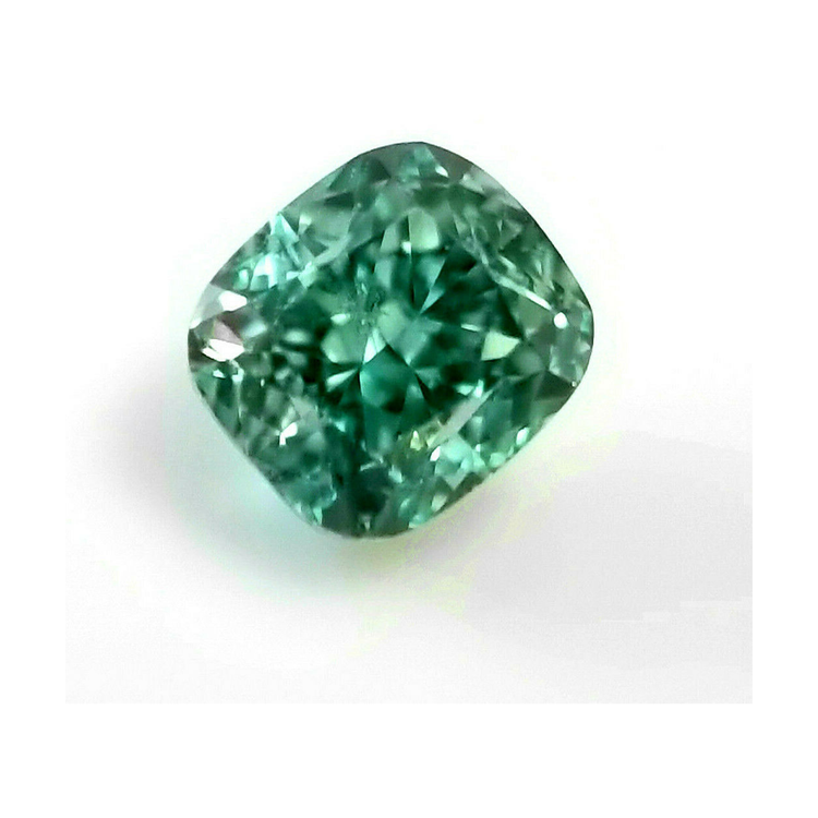 Diamant Vert Naturel Taille Coussin Non Serti 3 Carats Amélioré
