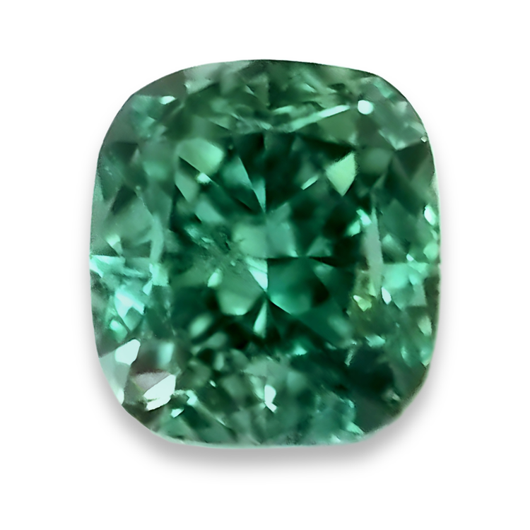 Véritable Diamant Vert Naturel Taille Coussin 4 Carats Pierre Libre Améliorée