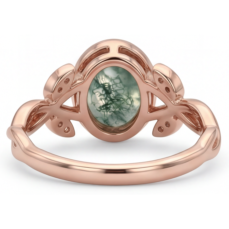 Dendritic Agate Bague avec Gemme – vue de dessus