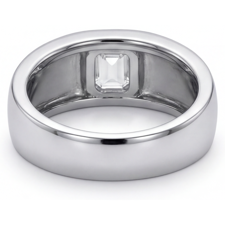Taille à Degrés Diamant bague en Or 14K Blanc – vue d'angle
