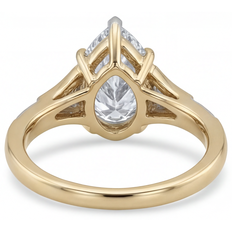 Fait à la main Bague Solitaire avec Accents 2 carats – vue de dessus