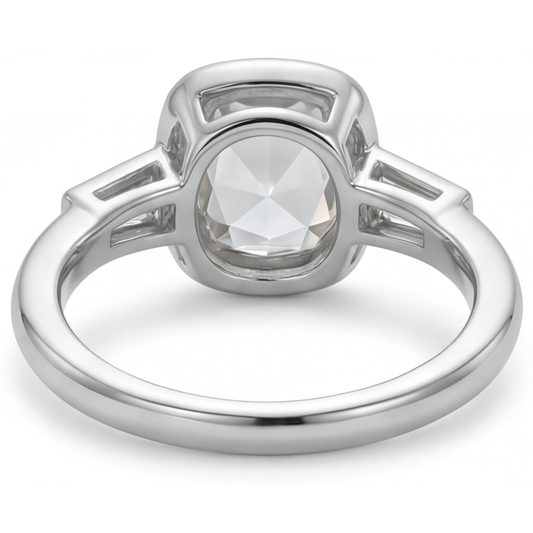 Artisanal Diamant Bague Trois Pierres 3 carats – vue d'angle