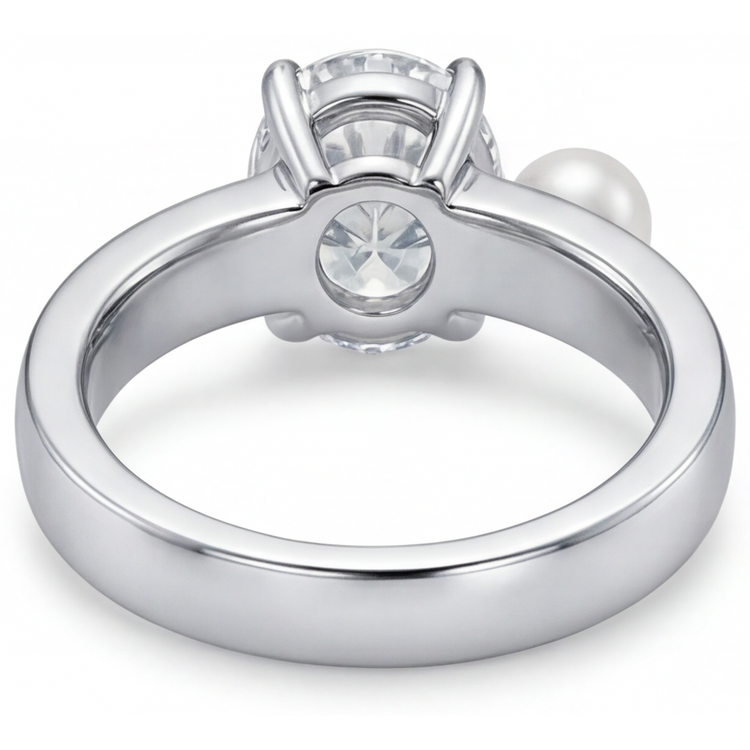 Diamant Fin Bague Solitaire 2,25 carats Or Blanc 14 Carats – vue de dessus