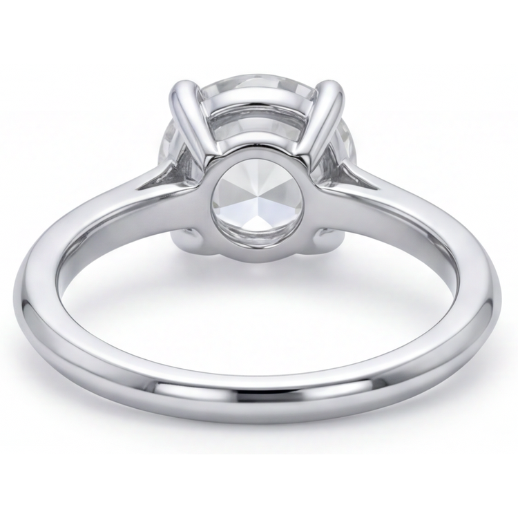 Diamant Fin Bague Solitaire 4-carats Or Blanc 14 Carats – vue de profil