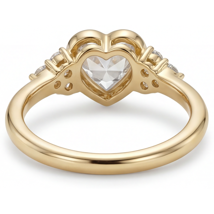 Artisanal Diamant Fin Bague Solitaire avec Accents 1,75 carats – vue de profil
