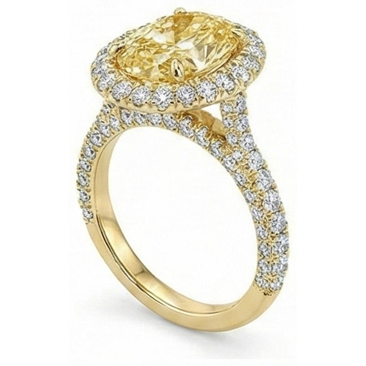 Diamant Jaune Canari Bague – vue d'angle