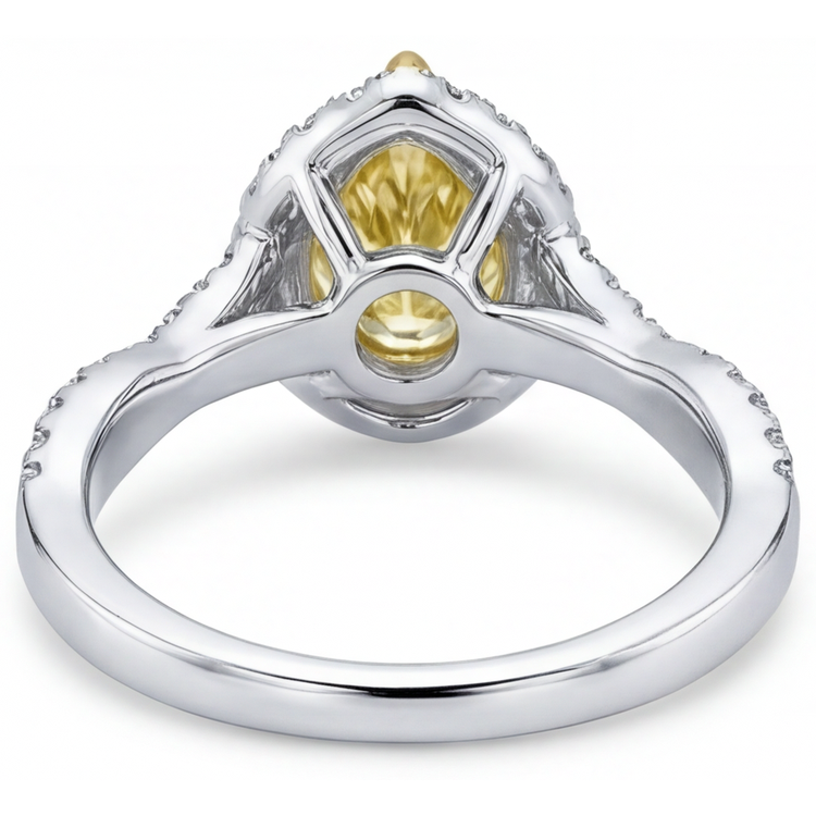 Diamant Jaune Canari Bague Halo – vue détaillée