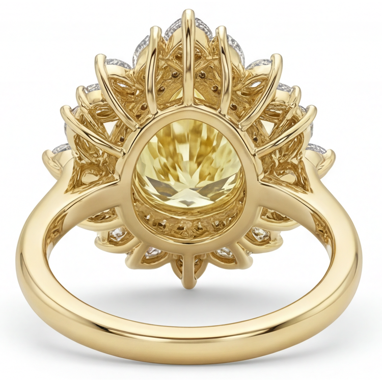 Sophistiqué Bague Halo 2,50 carats – vue arrière