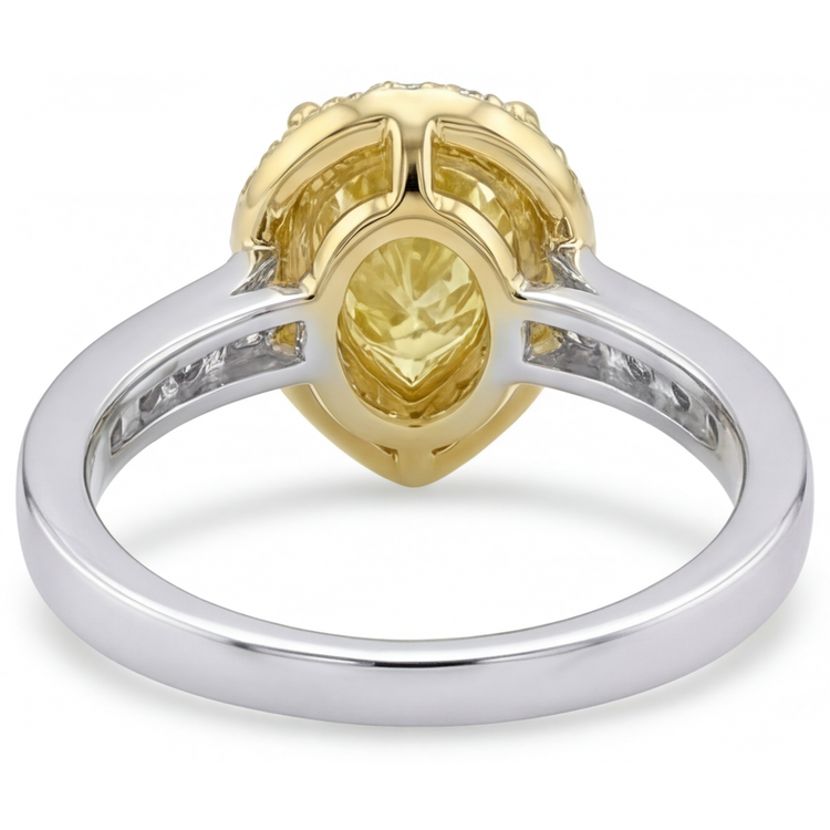 Diamant Jaune Canari Bague Joaillerie 1-carats Or Deux Tons 14 Carats – vue arrière