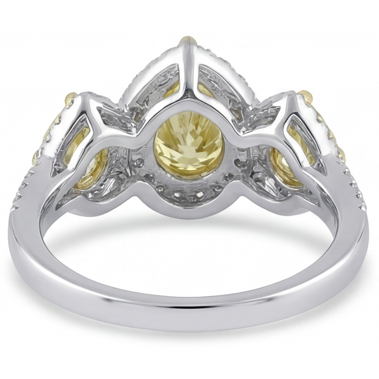 Diamant Jaune Fancy Bague 1,5-carats Or Bicolore 14 Carats – vue arrière