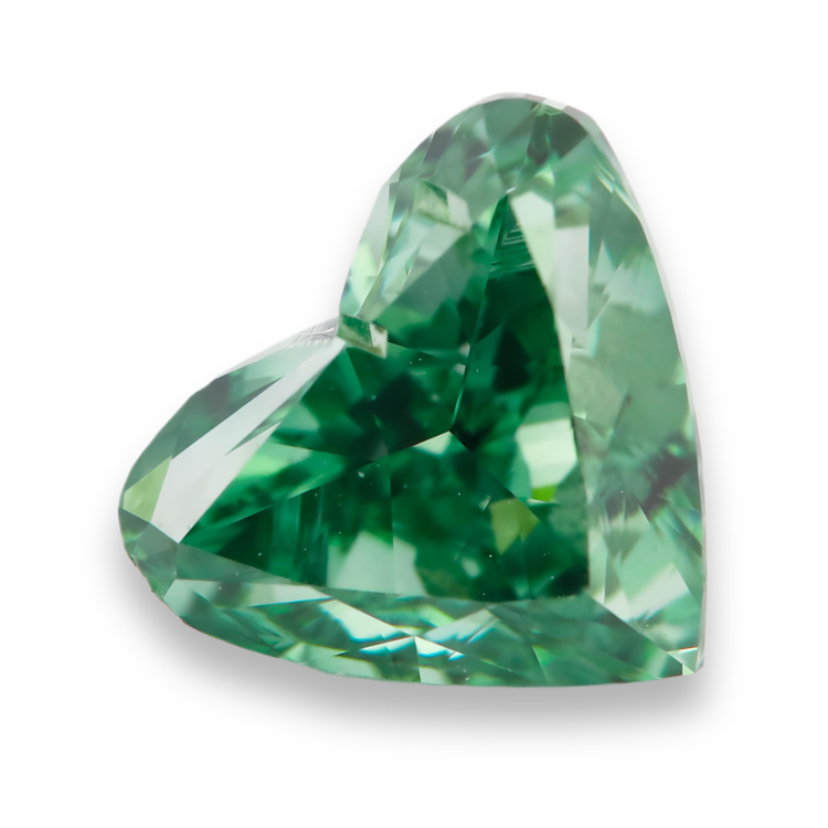Diamant Naturel Taille Cœur 2 Carats Vert Traité en Vrac