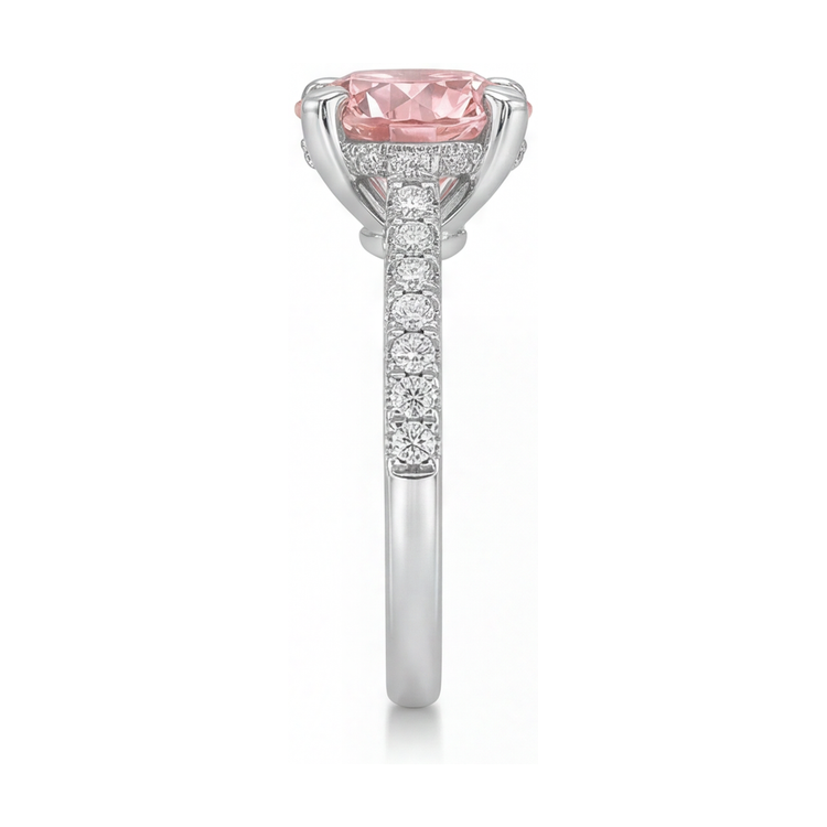 Bague en diamant rose naturel taille ronde 1,39 carat