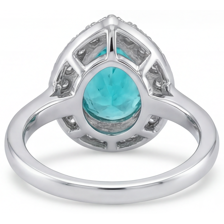 De luxe Bague Halo 5 carats – vue de profil