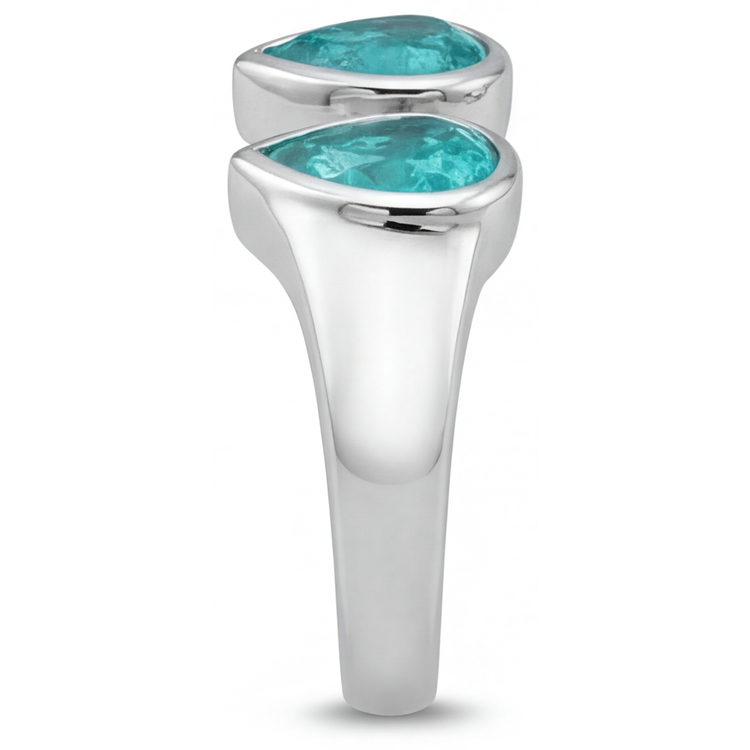 Paraiba Néon Bague Pierre de Couleur 1 carats Or Blanc 14 Carats – vue détaillée