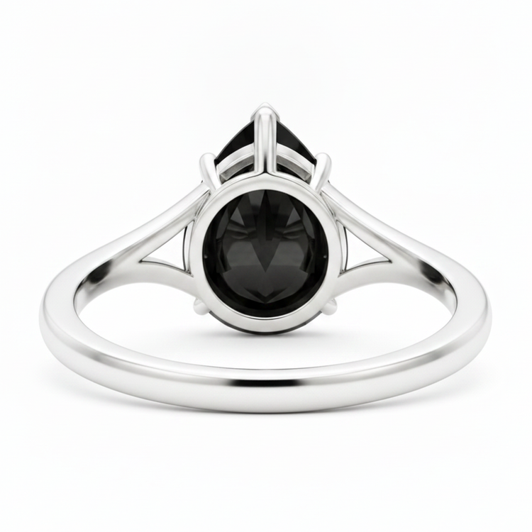 Bague solitaire en diamant taille poire véritable 6 carats, monture cathédrale en or blanc 14 carats Black Hills
