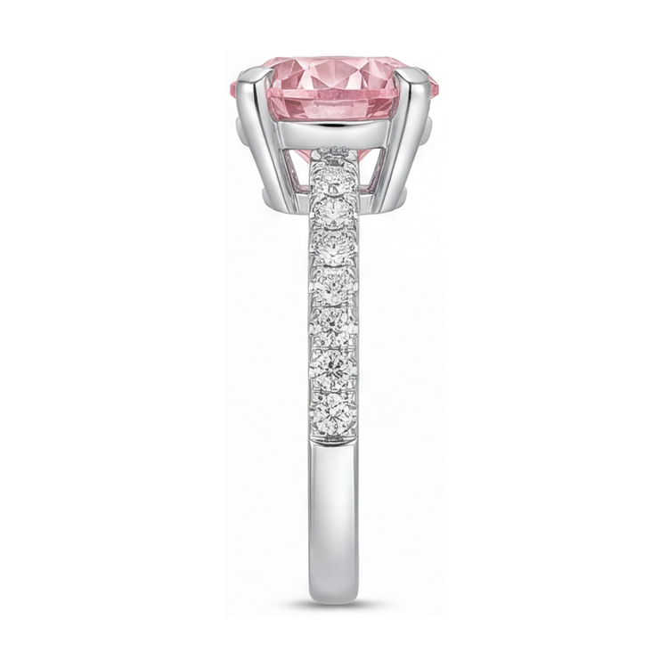 Bague d'anniversaire en diamant rose taille ronde de 1,66 carat