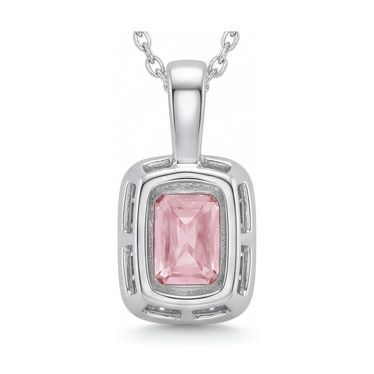 Collier en diamant rose 1,22 carat taille radiant