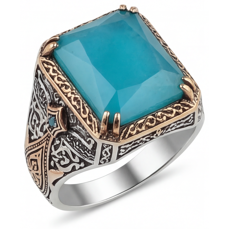 Turquoise Bague Halo – vue principale