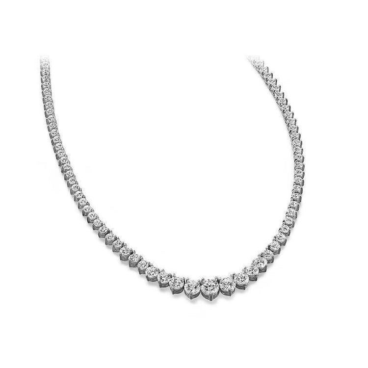 11 Carats Diamants Ronds Tennis Collier Femme Bijoux Or 14K - HarryChadEnt.FR