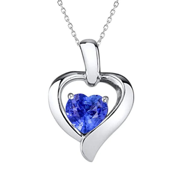 14K Gold Solitaire Gemstone Heart Pendant Bijoux pour femmes 1.50 quilates